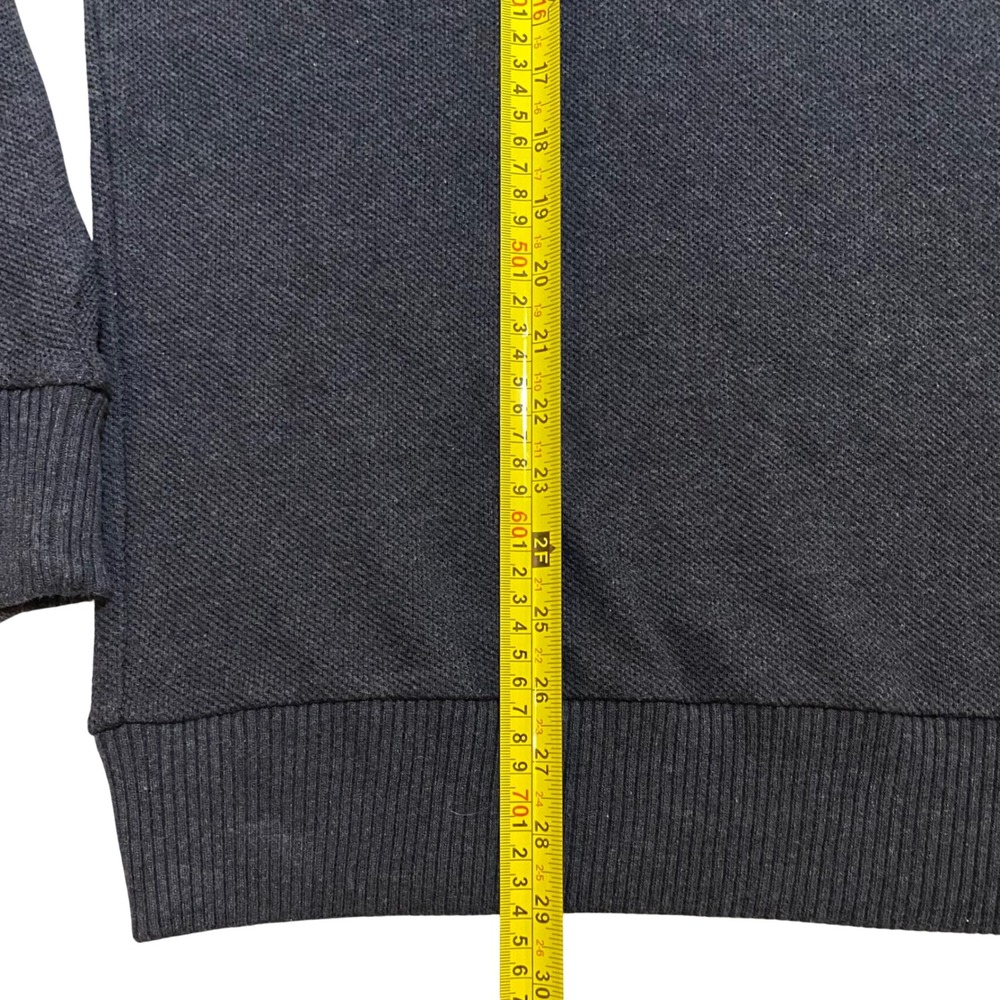 Polo Ralph Lauren Men's Gray Pima Cotton Quarter Zip Sweater Sz L Elbow Patches - Picture 10 of 15